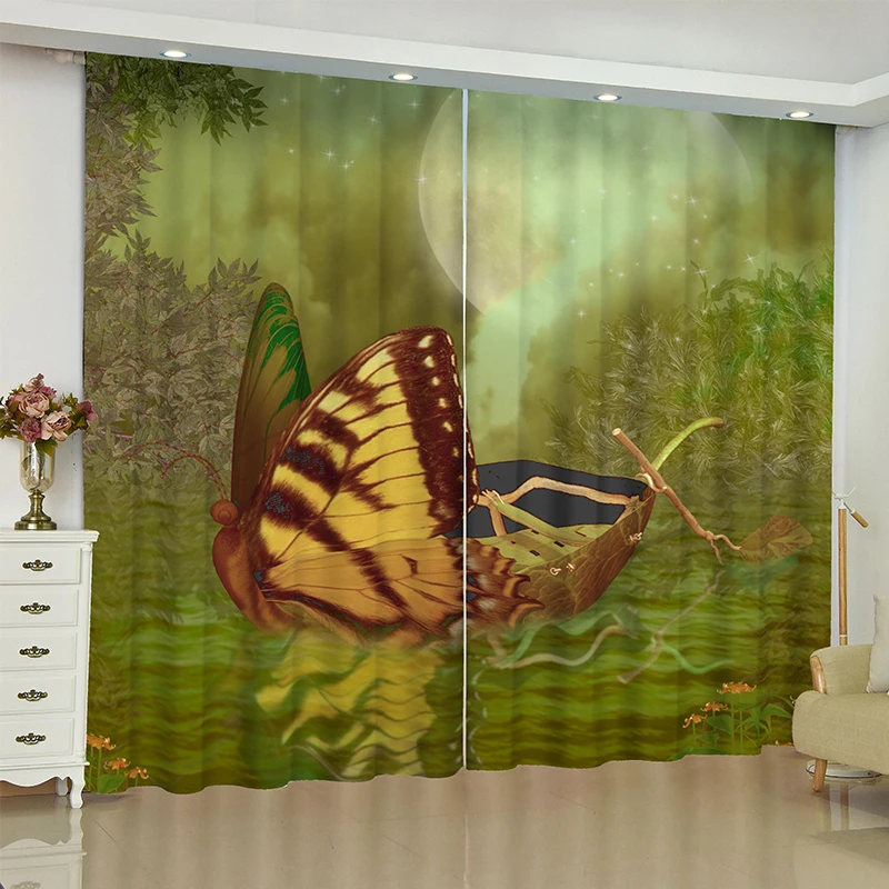 

nightmare curtains for window Dark style butterfly Batman blinds finished drapes window blackout curtains parlour room blinds