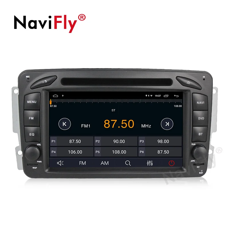 Цена Navifly Android9.1 поддержка RDS TPMS DAB автомобильный DVD font b gps b font плеер для Mercedes Benz W209 W203 W463 Viano W639 Vito с 4G