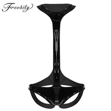 Fahion Gay Мужской Цельный мокрого вида искусственная кожа Открытый стык борцовское трико jockstrap гимнастический костюм с металлическим уплотнительным кольцом