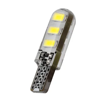 

100pcs T10 192 W5W 6 SMD 5630 LED Silica gel Waterproof Wedge Light 6SMD 5730 Silicone Car Parking light Auto Clearance Lights