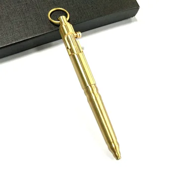 

EDC Outdoor Retro Brass Type Pen Ball-point Pen with Ring