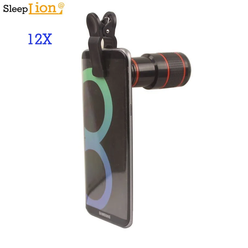 Sleeplion 12X зум Камера Телескоп оптический объектив зажим держатель для Samsung Galaxy S8 +