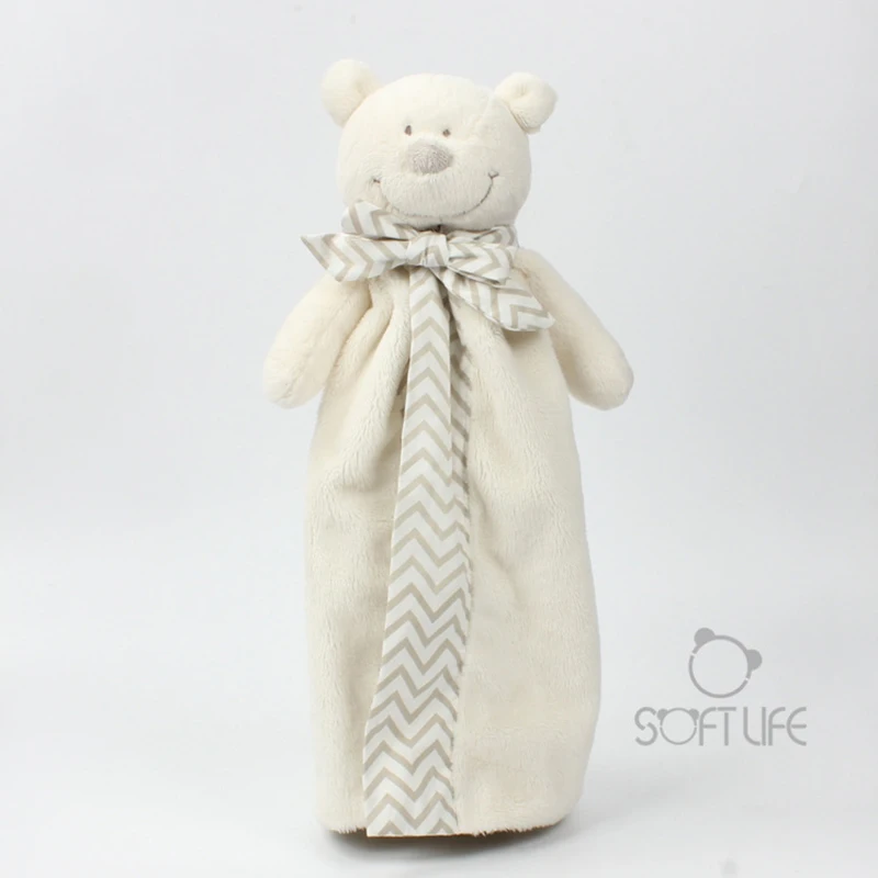 39CM Baby Plush Toy Bear Scarf Handkerchief Appease Towel Rattles Crap Doll Animal Hand Doll Puppet Bear Classic Educational Toy (4)
