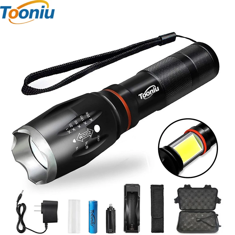 Goede Tooniu Waterdichte CREE LED Zaklamp COB XM T6 L2 Aluminium Zoomable zaklamp voor 18650 Oplaadbare Batterij of AAA
