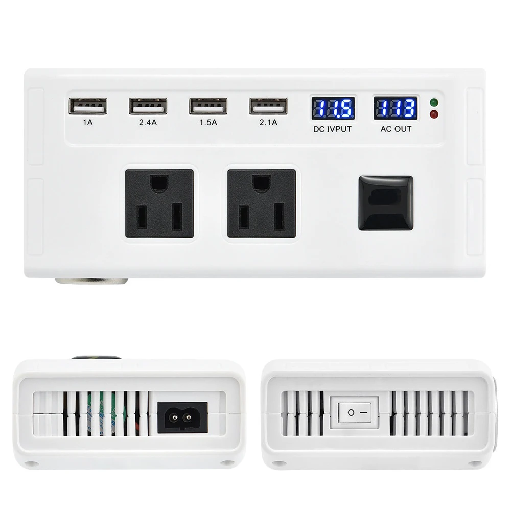 

Universal 200W Power Inverter 12V to 110V 220V Car Inverter Cigarette Lighter Plug 12v 220v Inverter with 4 USB Ports