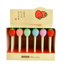 36 шт./лот 0.5 мм черные чернила гелевая ручка новинка клубника деко канцелярские принадлежности Школьные принадлежности материал Эсколар 6877