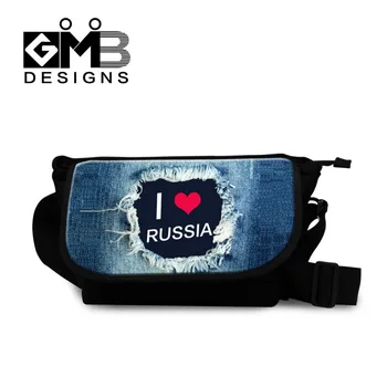 

Dispalang Large Messenger Bag I love Russia Cross body Bag For Women Men Travel Messenger-bag Denim Print Shoulder Bags