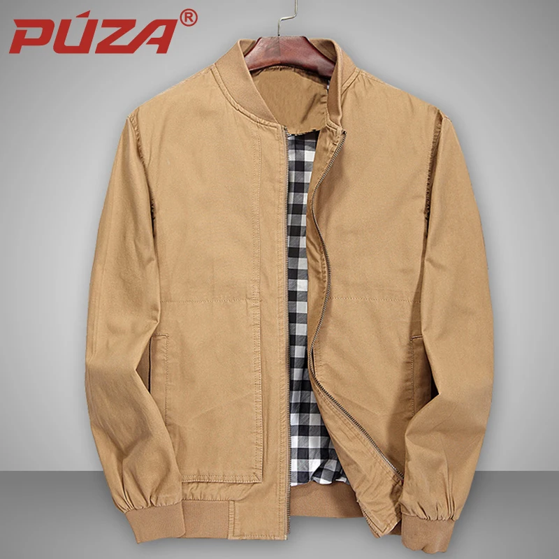 PUZA Мужская мода осень досуг антиквариат стирать и ветрозащитная куртка чистый