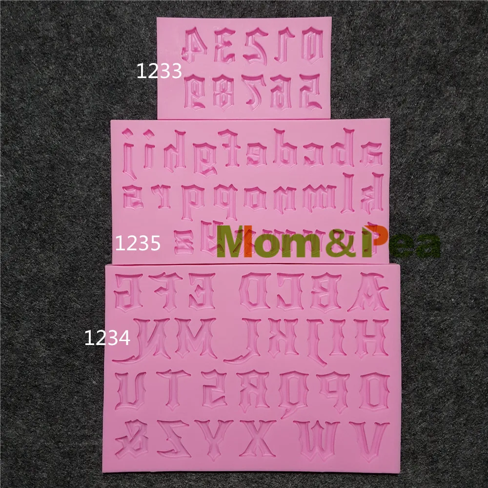 Mom &amp Pea 1233-35 Бесплатная доставка цифры и буквы силиконовая форма для украшения