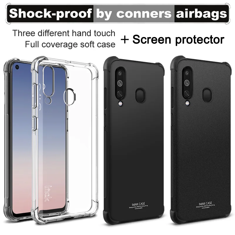 Imak Case Airbag Cover Shockproof Back Cover for Samsung Galaxy A60 Soft Silicone Cover for Samsung A60 TPU Matte Black