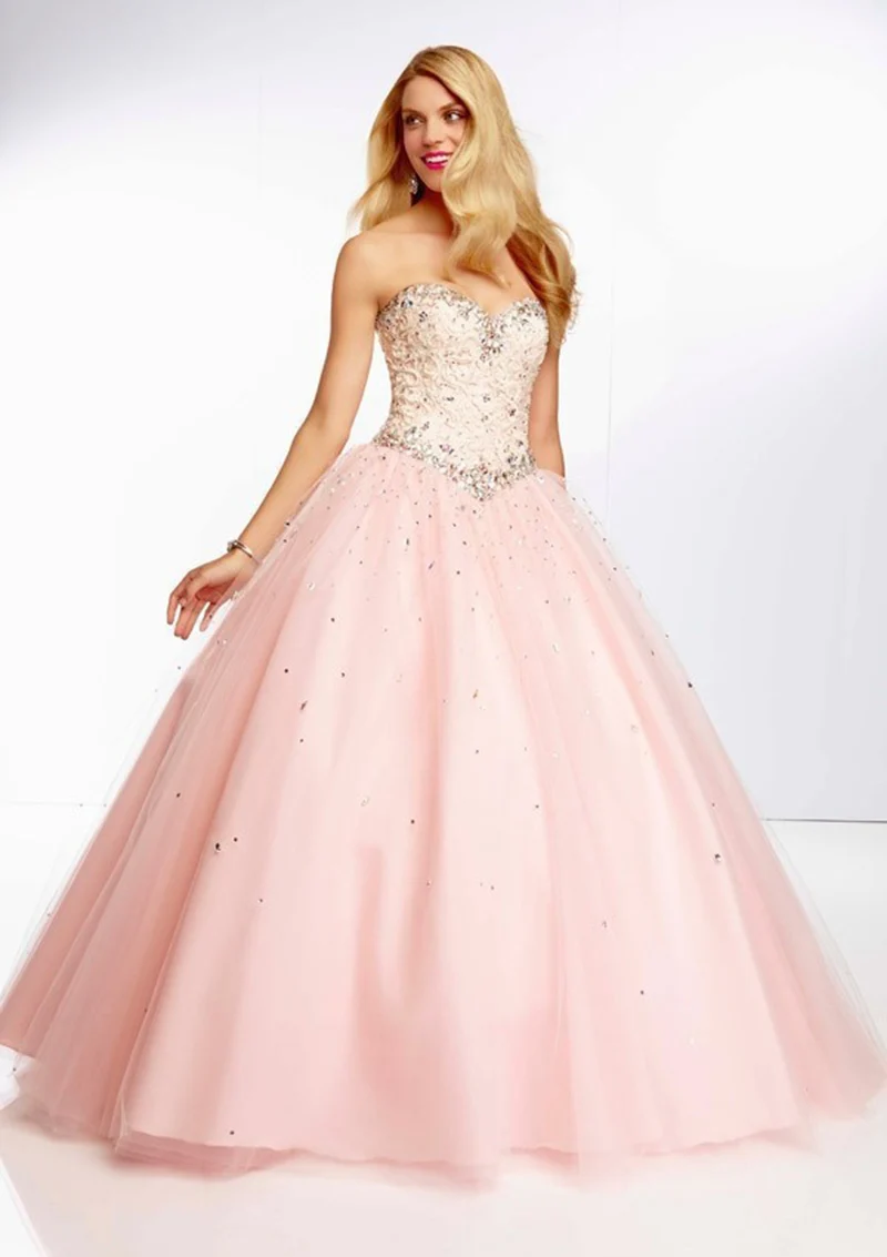 2015 Pink And Black Tulle Ball Gown Junior Girl Graduation Dress