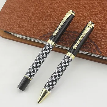 

jinhao black metal mini lattice Gel Pen +Ballpoint pen school Office stationery luxury Writing refill Pens Gift