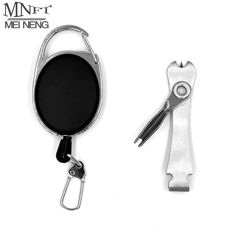 

MNFT 3 in 1 Fly Fishing Clippers Line Nipper w/ Zinger Retractor Eye Cleaner Quick Knot Tying Tools