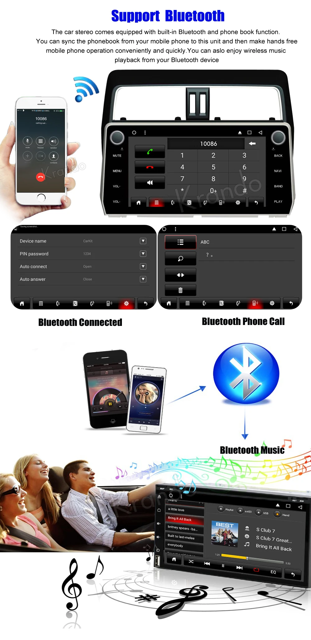 Clearance Krando Android 7.1 10.1" full touch car navigation radio gps for toyota prado 2018 multimedia system WIFI Bluetooth Playstore 5