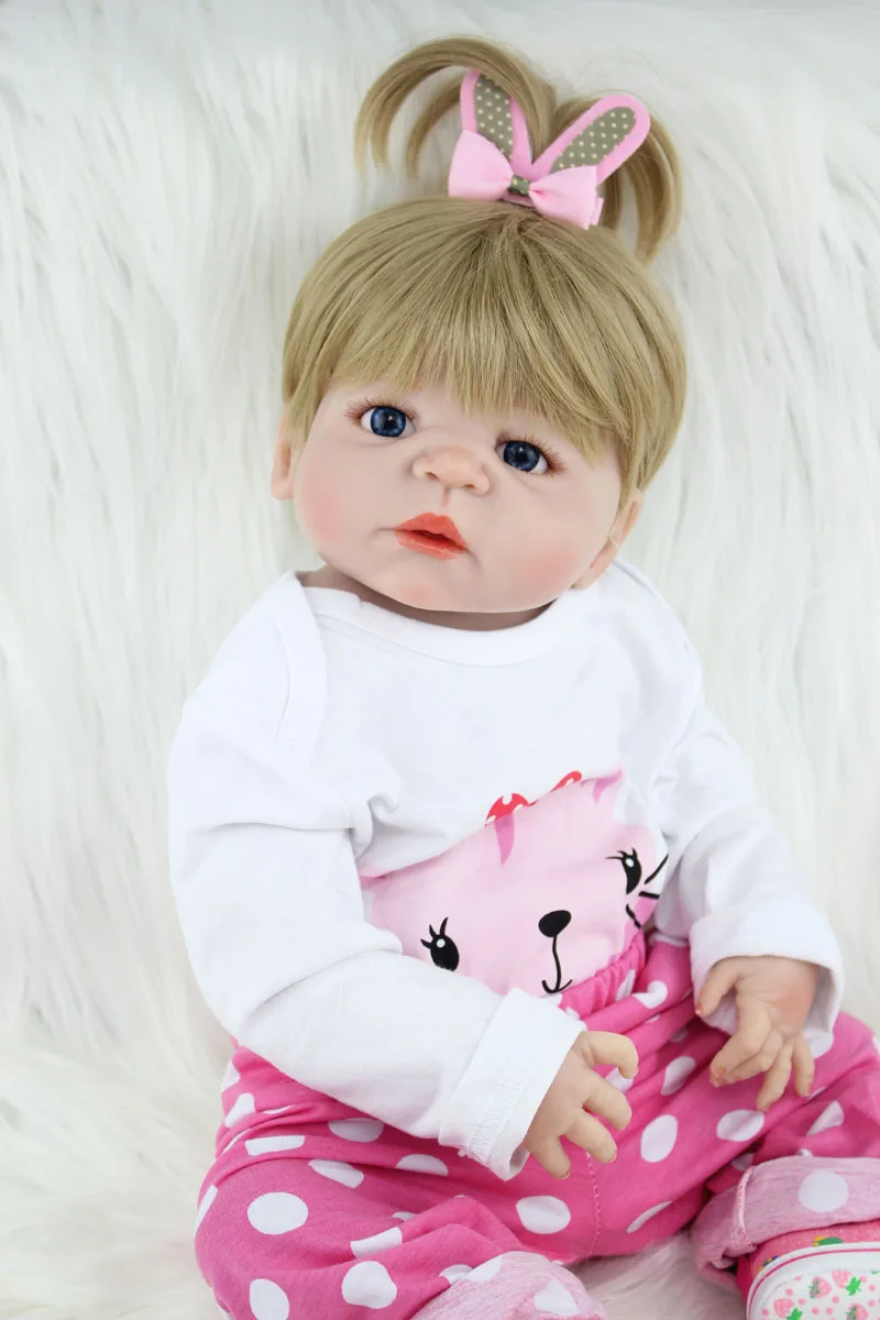 BZDOLL 55 см полностью силиконовый корпус Reborn Girl Baby Doll Игрушки Новорожденные принцесса кукла прекрасный подарок на день рождения подарок ребенку