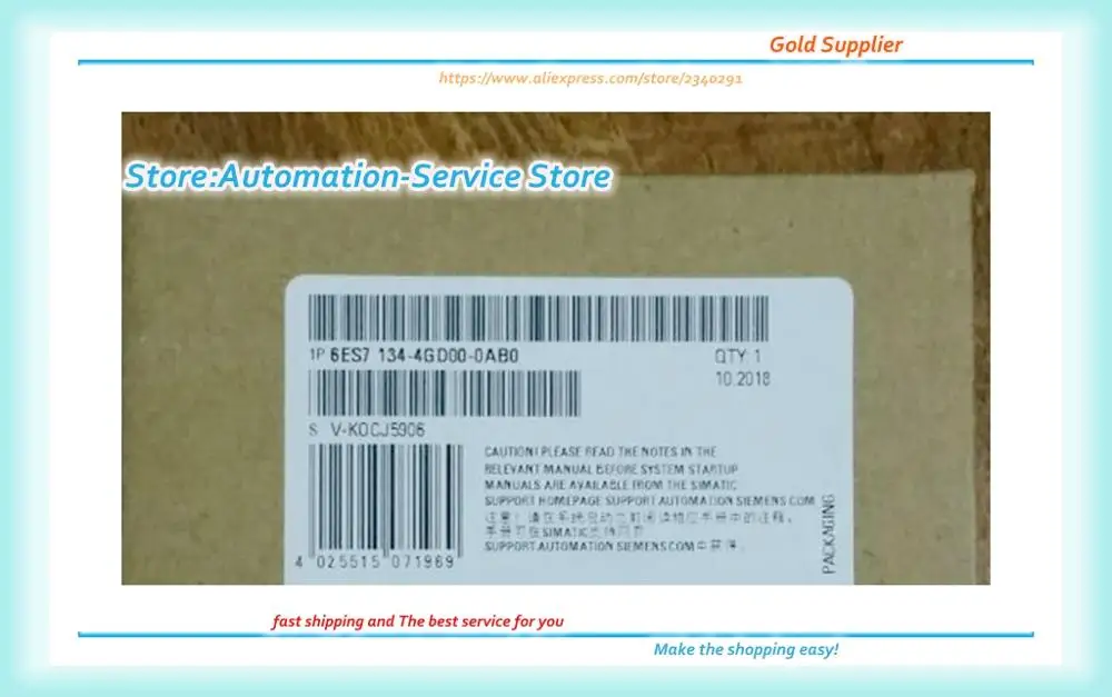 

Original New Offer Warranty for 1 year 1P 6ES7134-4GD00-0AB0 ET200S Analog input module 6ES71344GD000AB0