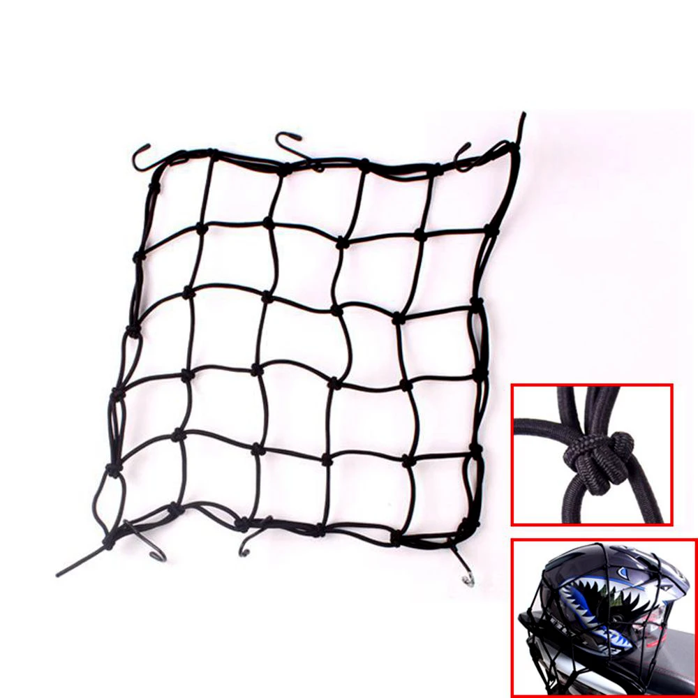 

Motorcycle Luggage Net Bike 6 Hooks Hold down Fuel Tank Luggage Mesh Web Bungee Black Motorcycle Bike 6 Hooks Tank Car Styling