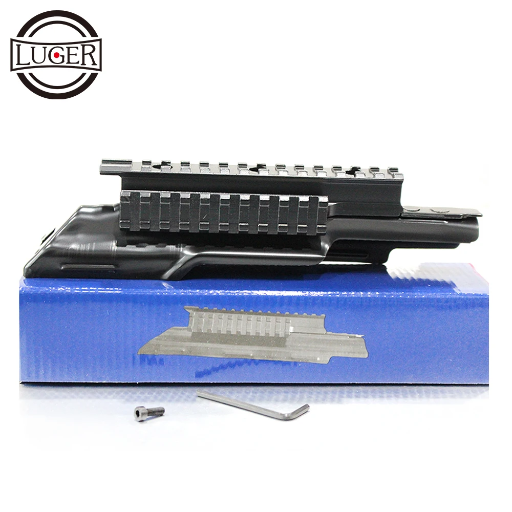LUGER Airsoft AK 47 Receiver Top Cover Scope Mount Tactical Tri Rail