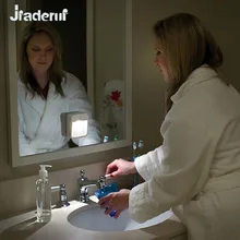 Jiaderui Беспроводной площадь движения Сенсор активированный Ночные светильники 4* AA Батарея работает коридор Лампы для мотоциклов LED индукции ночь Освещение