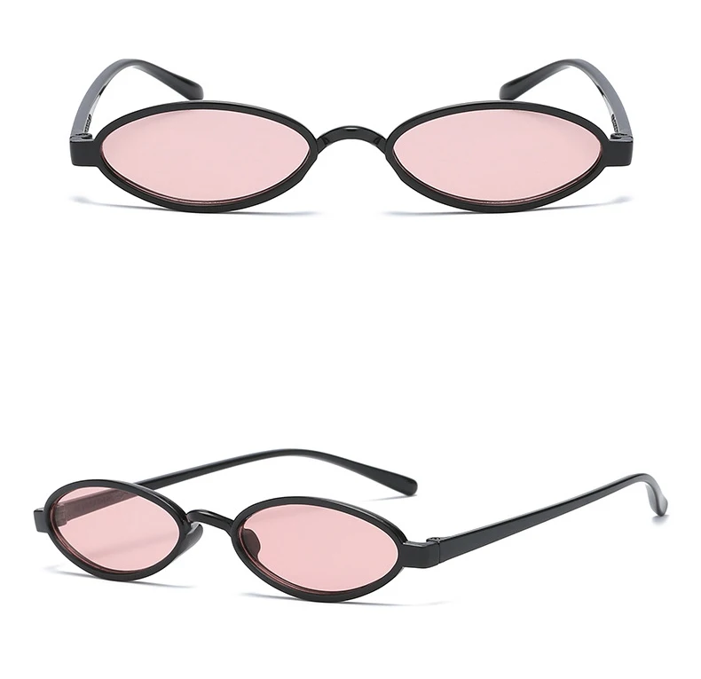 FOOSCK, маленькие овальные солнцезащитные очки для женщин и мужчин, Ретро стиль, Винтажные Солнцезащитные очки для девушек, черные, красные солнцезащитные очки для женщин, UV400
