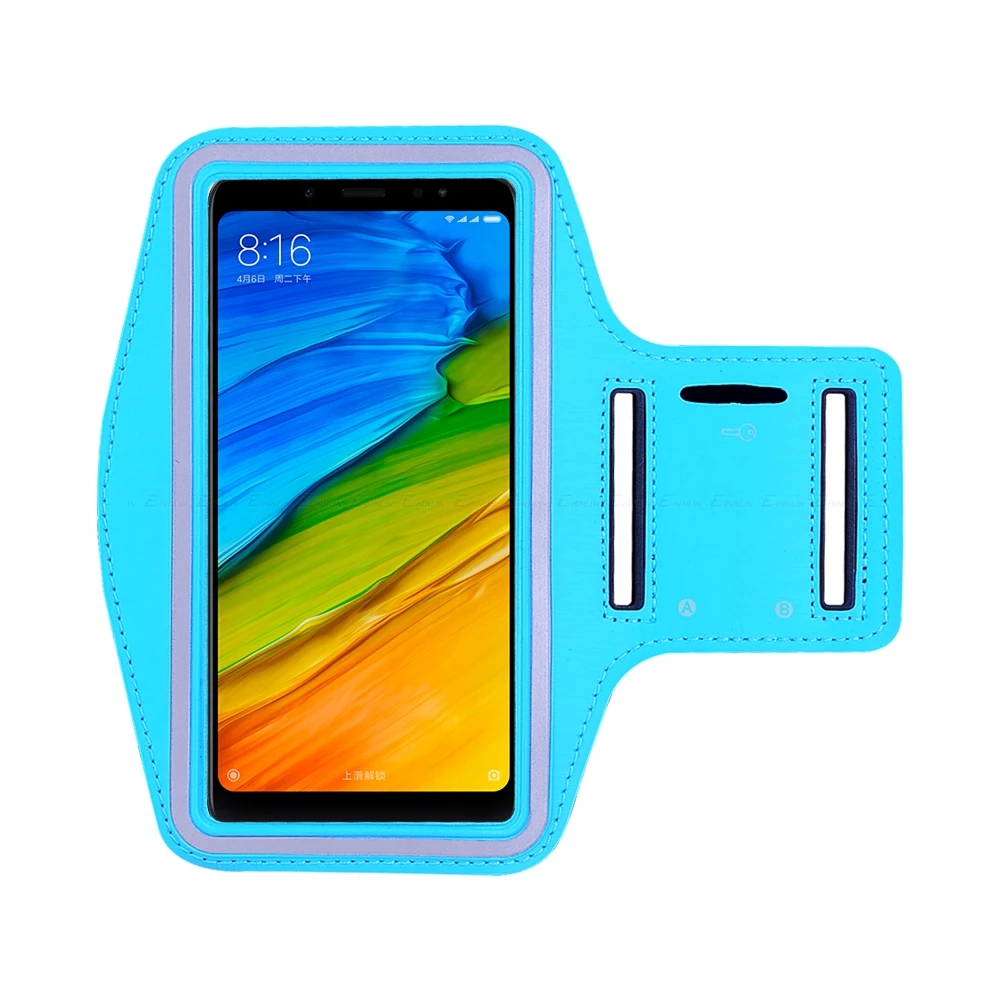 Спортивный Чехол для бега, велоспорта, сумка для телефона XiaoMi Redmi Note 8T 8 7 6 5 8A S2 7A 6A 5A Go K20 Pro Prime Plus, чехол на руку - Цвет: Небесно-голубой