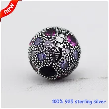 Подходит Pandora Браслеты фиолетовые космические звезды серебряные бусины с кристаллами новые оригинальные стерлингового серебра 925 Подвески «сделай сам» оптом