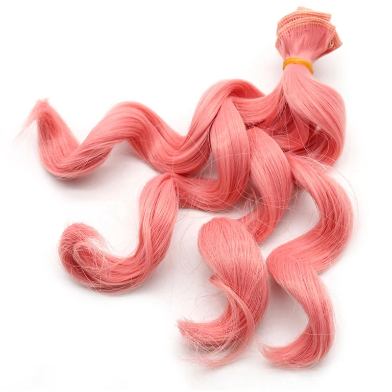 Большая волна ручной работы куклы парики DIY повязка локон волос для кукол аксессуары - Цвет: PK