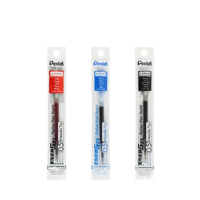 LifeMaster Pentel Energy Gel LRN5 игольчатая гелевая ручка, заправка 0,5 мм, черный/синий/красный для Pentel BLN75