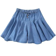 Летние breand для женщин в винтажном стиле, джинсовая юбка с оборками Шорты юбки для девочек отличные брюки с высокой посадкой хлопковые джинсы, шорты размера плюс Шорты 6xl 7xl