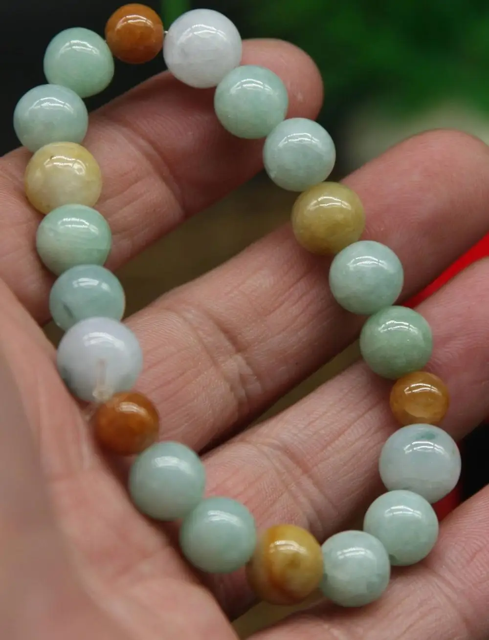 Сертифицированный 3 цвета 100% натуральный нефрит Jadeite браслет из бисера 9 ~ 10