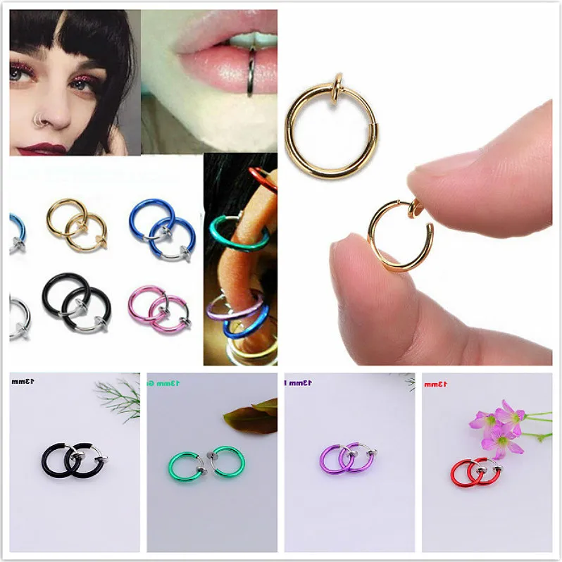 

Fashion Fake Septum Medical Titanium Nose Ring Piercing Silver Gold Body Clip Hoop For Women Girls Septum Clip Jewelry Gift