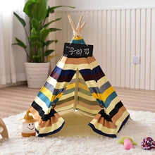 Красочная полосатая Брезентовая палатка для собак Типи 24"