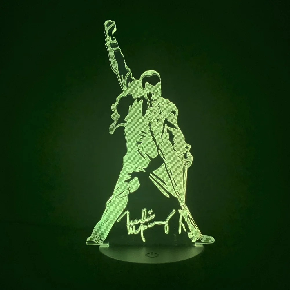  3d Lamp Queen Freddie Mercury Figure Led Night Light Touch Sensor Baby Kids Nightlight for Office R - 33032508767