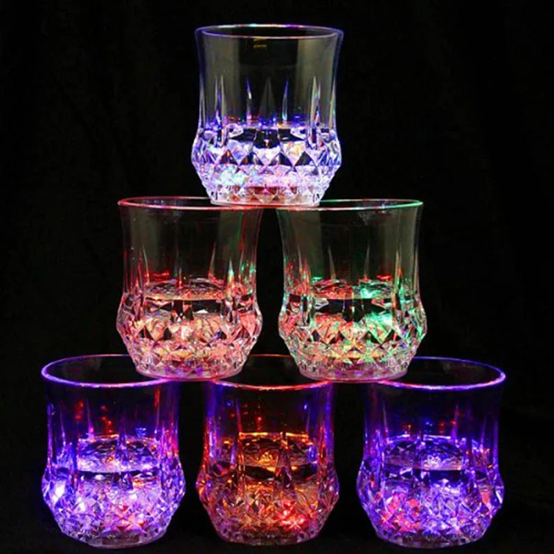 

Liquid Activated Multicolor LED Glasses LED Flashing Juice Glass 200-300ML LED Drink Cup Flash Cups Led Glasses Drink Cup