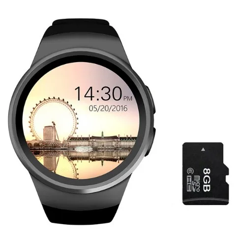 NAIKU KW18 Bluetooth Смарт часы телефон полный экран Поддержка SIM TF карты Smartwatch сердечного ритма для apple IOS huawei Android - Цвет: KW18 Black 8G card