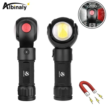 

LED Flashlight COB Work light Creative portable lighting 360 degree rotating lamp head Used for camping adventure night outdoors