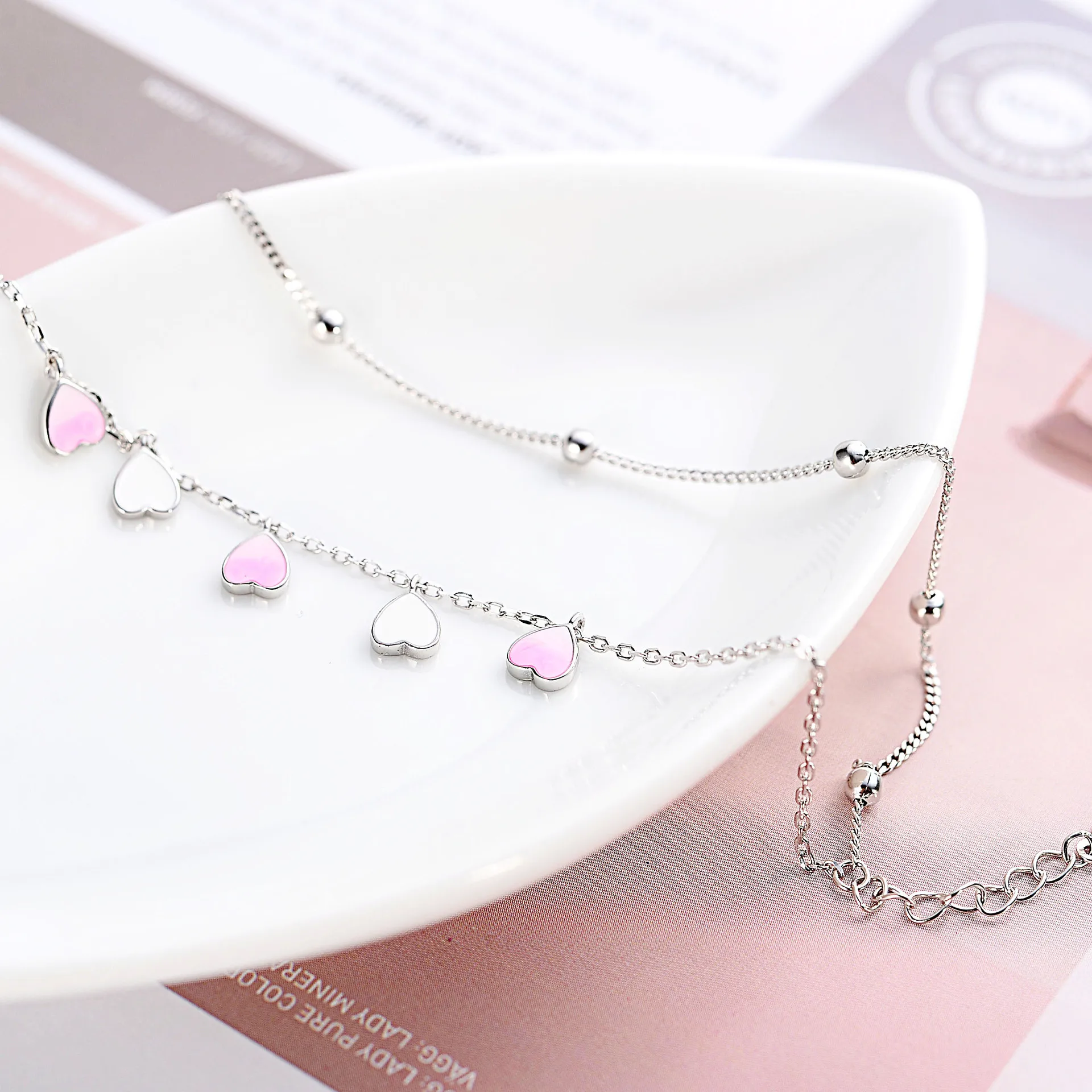 Double-deck love bracelet 100% 925 Sterling Silver Jewelry fashion hypoallergenic bracelets for girl gift