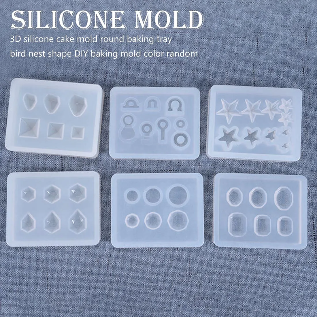 

3D silicone mold Resin Liquid Silicone round baking tray bird nest shape DIY baking mold color random