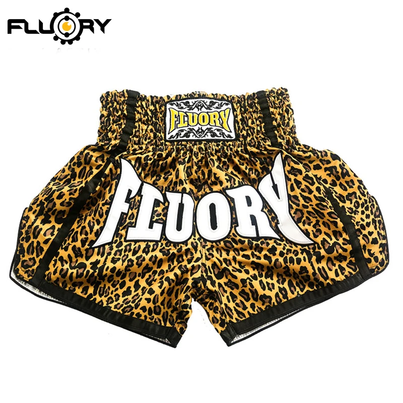 Молодежные, женские и мужские новые и модные шорты FLUORY muay thai леопардового цвета