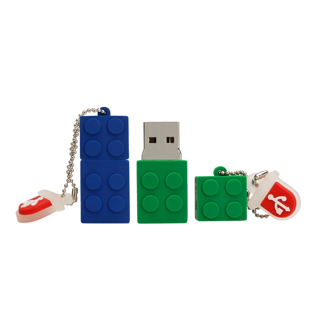 Мини мультфильм строительные блоки Usb флэш-накопитель 32 Гб 64 Гб 128 ГБ Usb 2,0 ручка-накопитель Высокое качество Thumbdrive Флешка подарок для мальчика U диск