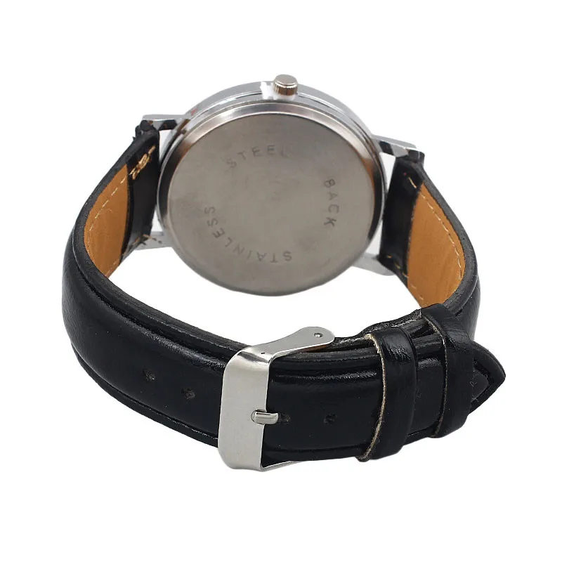 Простые горячие продажи часы сейчас хороший образец времени повседневные женские для мужчин кожаный ремешок аналоговые кварцевые круглые наручные часы Прямая поставка@ F
