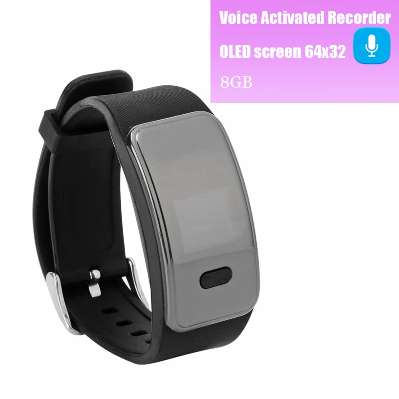Digital Dictaphone Watch Audio Recorder Voice Activated Recorder Bracelet Sound Recording Wristband Mini MP3 Player OLED Screen (1)