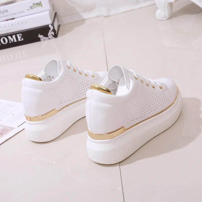 Summer White Sneakers Shoes Woman Ladies Casual Shoes Hidden Wedge Heels Women's Wedges Platform Sneakers Shoes For Women