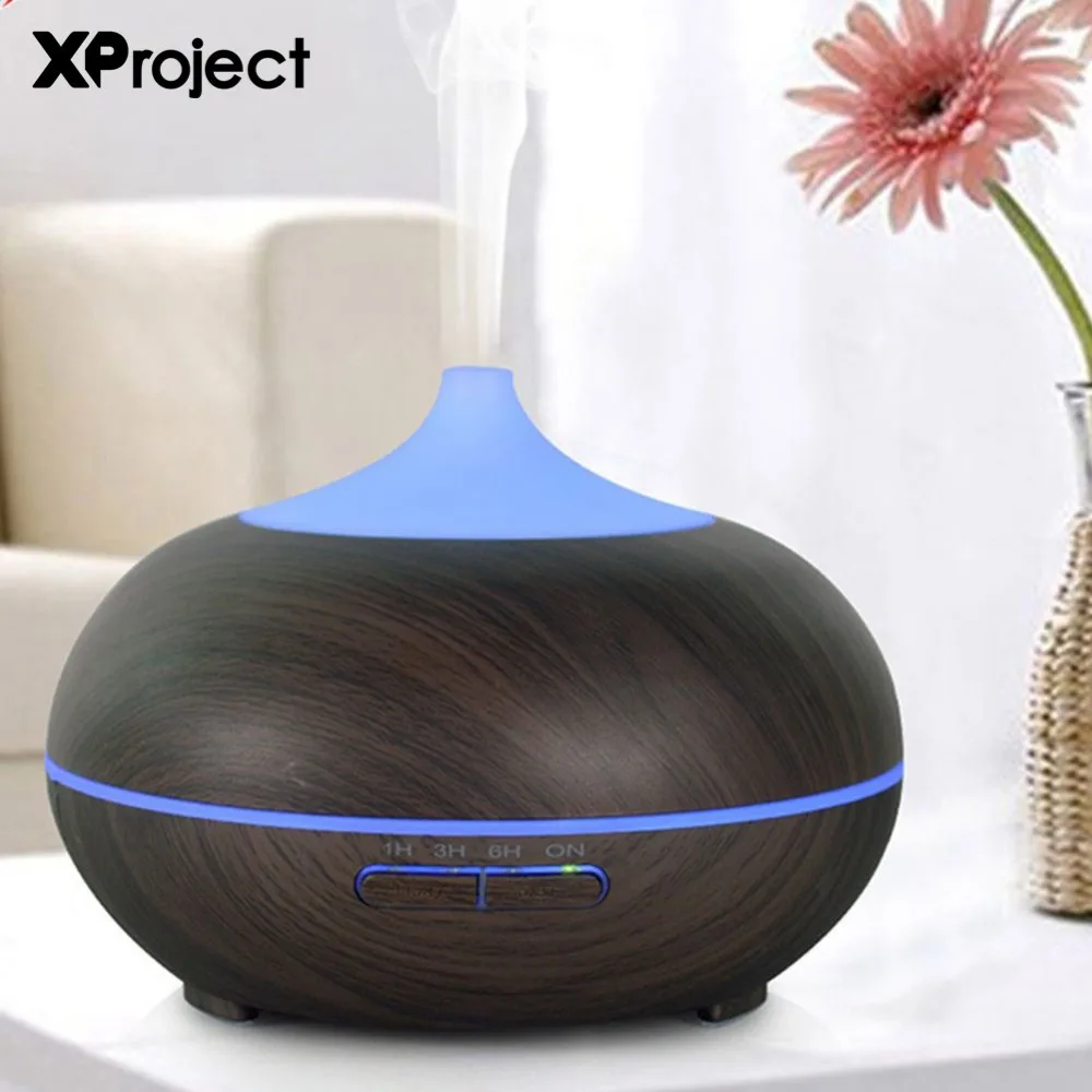 

300ml Aroma Essential Oil Diffuser Wood Grain Ultrasonic Cool Mist Humidifier for Office Home Bedroom Living Room Study Yoga Spa
