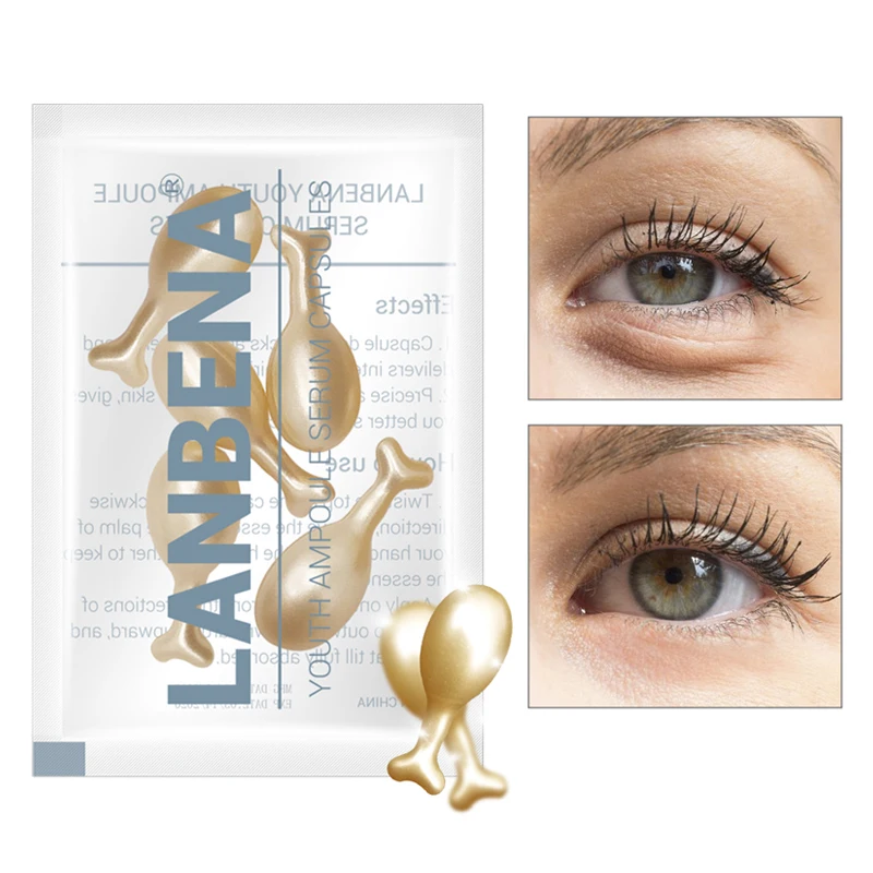 

LANBENA 24K Gold Peptide Wrinkles Eye Ampoule Capsule Eye Serum Anti-Aging Fine Lines Dark Circle Eye Patche Eye Cream Skin Care