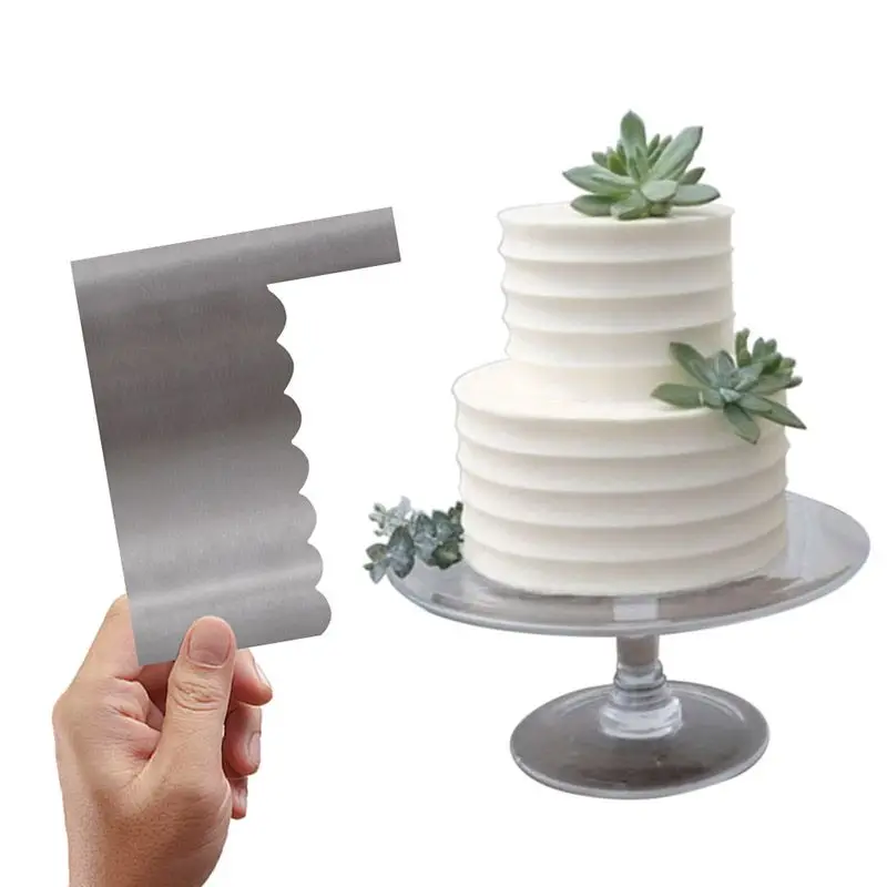 

NORBI 2Pcs/Set Stainless Steel Cake Scraper Fondant Mousse Spatula Smoother Blade Home Kitchen Cake Pastry DIY Baking Decorating