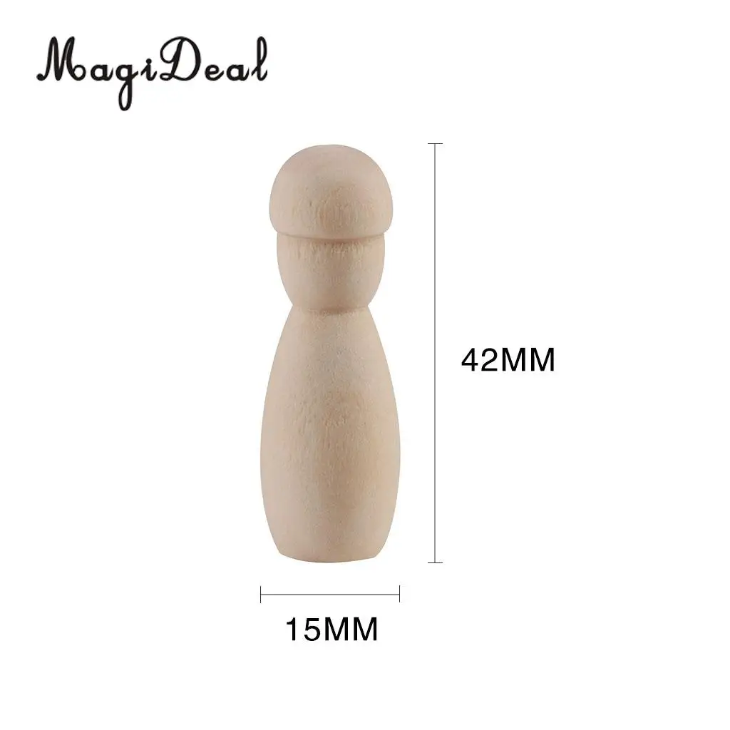 20pcs natural wood peg doll little people baby bee child wooden peg dolls set diy wedding cake toppers kids craft toys 15x42mm