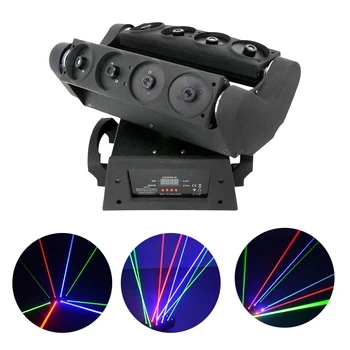 

8 Head RGB Green Moving Head Spider Beam Proyector Laser Lights Disco DJ Party DMX Cabeza Movil LED Projector Stage Lighting