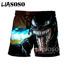 LIASOSO летние новые модные мужские и женские шорты с 3D принтом фильм Веном пляжные шорты для фитнеса милые повседневные свободные шорты Harajuku A141-13