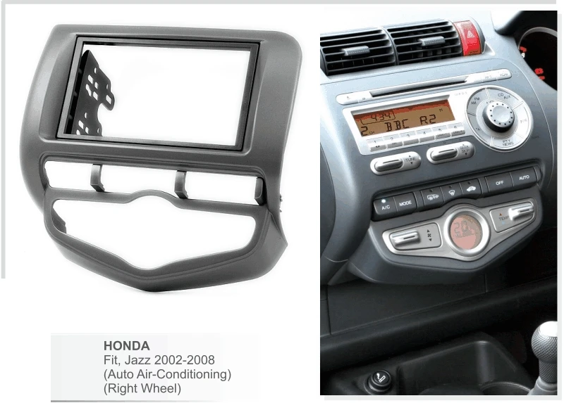 Двойной Din Автомобильный Радио фасции Для Honda Jazz Fit автоматический Aircon 2002-2008 правое колесо приборная пластина тире комплект панель DVD стерео